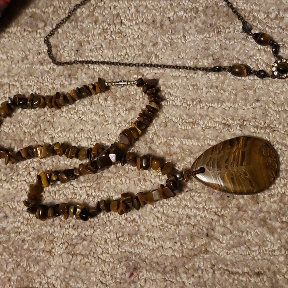 3 vintage necklaces semi precious stone - Picture 2 of 4